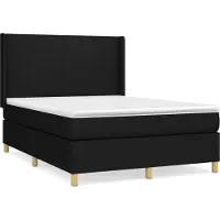 Syfax Cama box spring con colchón tela negro 140x190 cm