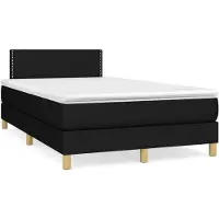 Syfax Cama box spring con colchón tela negro 120x200 cm