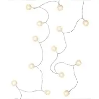 Goobay 60273, cadena de luces LED de 20 unidades, modelo "Bola de nieve", con función de temporizador, luz blanca cálida (3000 K), funciona con pilas