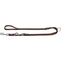 Hunter - Adjustable Nylon V Leash - Correa para perro size Länge max. 200 cm - Breite 2,5 cm, marrón