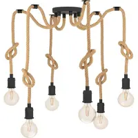 Eglo RAMPSIDE, 6 bombillas, casquillo E27, IP20, color negro, detalles dorados