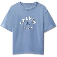 Calvin Klein Boys Varsity Graphic T-shirt Satin Blue Talla: 14 | Camisetas Outlet | Unisex | Azul
