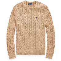 Ralph Lauren para hombre. 710775885014 Jersey de algodón en punto de ochos marrón (S), Casual, Clásico, outlet 2026.