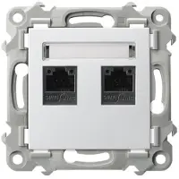 Ospel Toma de corriente doble para ordenador, categoría 5e MMC SZAFIR, color blanco, marca