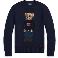 Ralph Lauren para mujer. 211927070001 Jersey de algodón y lino con Polo Bear marino (XL), Casual, outlet 2026.