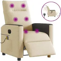 Syfax Sillón reclinable de masaje eléctrico tela color crema