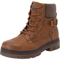Mustang Botines con cordones chocolate / cognac
