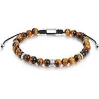 Männerglanz Pulsera caramelo / marrón oscuro / plata