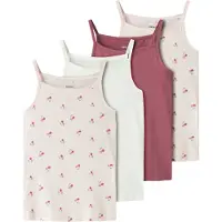 Name it - Kid's Strap Top 4-Pack - Top size 122/128, blanco