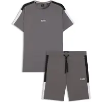 BOSS para hombre. 50557587 Pijama Algodón Apliques gris (M), Homewear, Manga corta, outlet 2026.