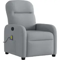 Syfax Sillón reclinable de masaje de tela gris claro