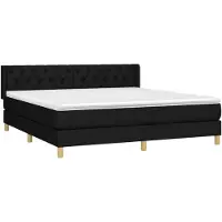Syfax Cama box spring con colchón tela negro 160x200 cm