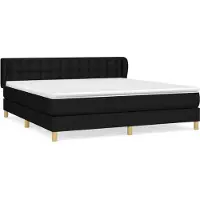 Syfax Cama box spring con colchón tela negro 180x200 cm