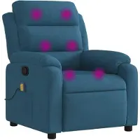 Syfax Sillón de masaje reclinable de terciopelo azul