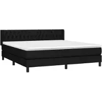 Syfax Cama box spring con colchón tela negro 180x200 cm