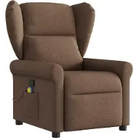 Syfax Sillón reclinable con masaje de tela marrón