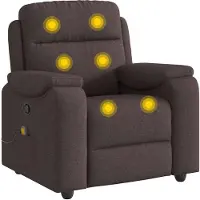 Syfax Sillón de masaje reclinable de tela marrón oscuro