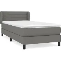 Syfax Cama box spring con colchón tela gris oscuro 100x200 cm