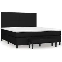 Syfax Cama box spring con colchón tela negro 180x200 cm