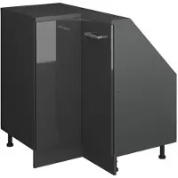 Vicco Armario de cocina esquinero para techo inclinado R-Line Antracita alto brillo 75.6 cm con 1 puerta, Model 59088