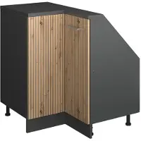 Vicco Armario de cocina esquinero para techo inclinado R-Line Roble artesanal 75.6 cm con 1 puerta, Model 59090