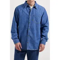 MUD Jeans Chris Denim Shirt Medium Stone Talla: S | Camisas Casuales Outlet | Hombre | Azul