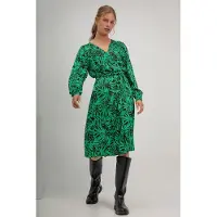 Josephine & Co Safira Dress Parrot Green Print Talla: 44 | Vestidos Midi Outlet | Mujer | Verde