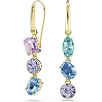 Swarovski Pendientes azul real / oro / verde / lila