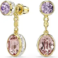 Swarovski Pendientes marrón / oro / lila / transparente