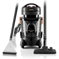 Haeger VC-12W.045A, 1200 W, Aspiradora de tambor, para uso en seco y húmedo, capacidad de 7 litros, apta para textiles, agua, con sistema de ciclón