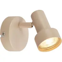 Briloner Foco de pared Tapp, beige, Ø 8 cm, 1 luz, metal, GU10