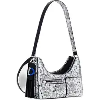 Desigual , Bolso desmontable bicolor pequeño, Poliuretano, Negro, U