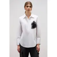 Oltre Oversized Blouse With Jewel Patch White Talla: 48 | Blusas Outlet | Mujer | Blanco