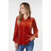 Esqualo Blouse Basic Velours Pumpkin Talla: S | Manga Larga Outlet | Mujer | Naranja