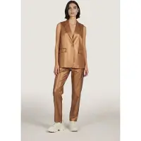 Esqualo Gilet Long Vegan Leather Brandy Talla: 36 | Chaquetas Outlet | Mujer