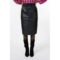 Esqualo Skirt Jogger Long Pu Black Talla: 36 | Faldas de Cuero Outlet | Mujer | Negro