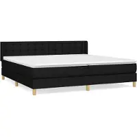 Syfax Cama box spring con colchón tela negro 180x200 cm