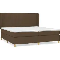 Syfax Cama box spring con colchón tela marrón oscuro 200x200 cm