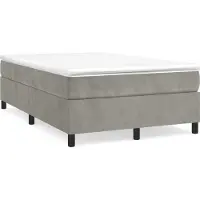 Syfax Cama box spring con colchón terciopelo gris claro 120x200 cm