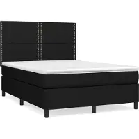 Syfax Cama box spring con colchón tela negro 140x190 cm