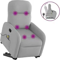 Syfax Sillón de masaje reclinable de pie de tela gris nube