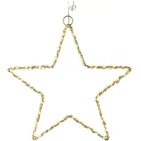 Wellhome Estrella Luminosa De Metal Con 120 Luces Led Oro 30x0.5x30 Cm