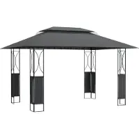 Syfax Cenador con tejado acero gris antracita 400x300x270 cm