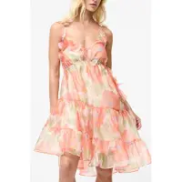 French Connection Jasmine Organza Halter Nk Dres Orange Multi Talla: 16 | Vestidos Midi Outlet | Mujer | Naranja