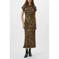 French Connection Abeline Ennis Satin Lace Dress Golden Olive Khaki Talla: 10 | Vestidos Maxi Outlet | Mujer | Marrón