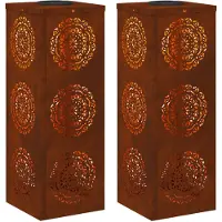 vidaXL Lámpara solar LED para jardín, 2 unidades, luz blanca cálida, 18 x 18 x 50 cm