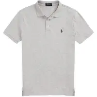 Ralph Lauren para hombre. 710941439004 Polo de piqué elástico Custom Slim Fit gris (S), Casual, Algodón, Manga corta,