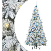 vidaXL Árbol de Navidad artificial plegable, blanco, 180 cm, fabricado con PE y PVC