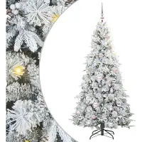 vidaXL Árbol de Navidad artificial plegable, blanco, 180 cm, fabricado con PE y PVC