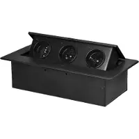ORNO Enchufe Para Mueble 3x2p+z U Negro Extraíble De Sobremesa